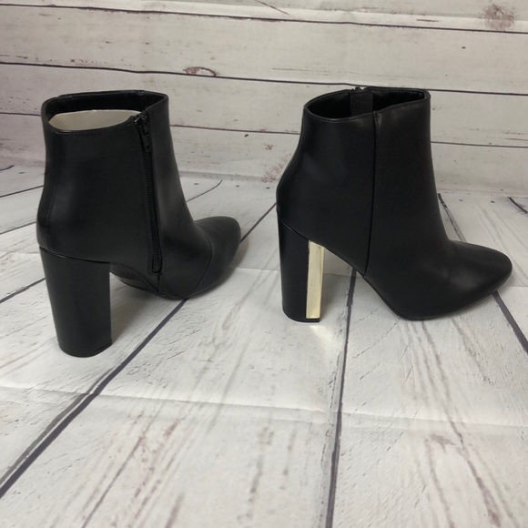 Qupid faux leather gold heel ankle boots heel - Picture 8 of 8